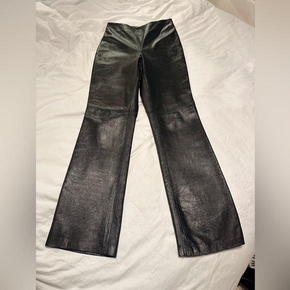 john carlisle Pants - Anonymous John Carlisle Black Leather Pants Bootcut Leg Lined